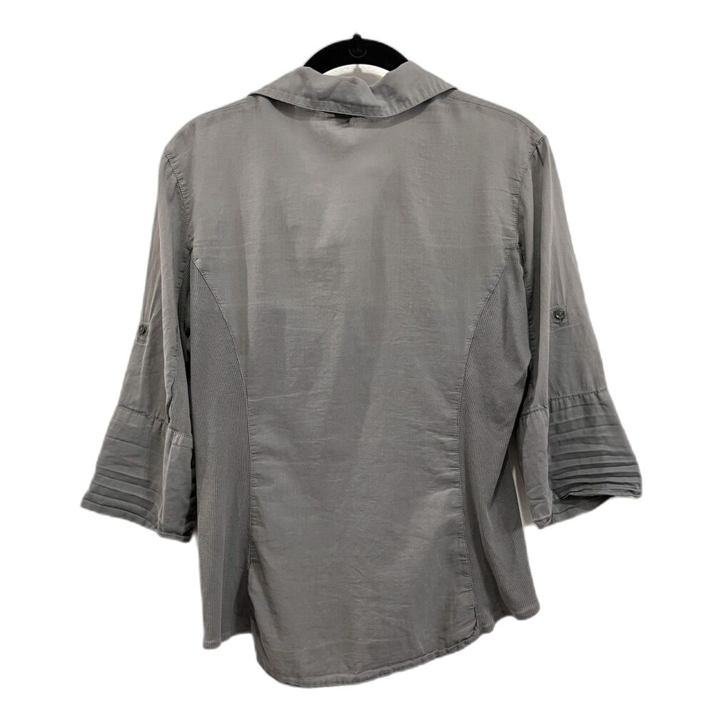 Standard JAMES PERSE Gray Button Up Shirt Top Women's Size 2 Medium - Picture 7 of 12